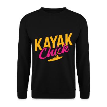 Paddel-Boot Kanu-Fahrer Für Kajak - Unisex Pullover - Schwarz - Vorne - Alina (178cm) & Michal (187cm)