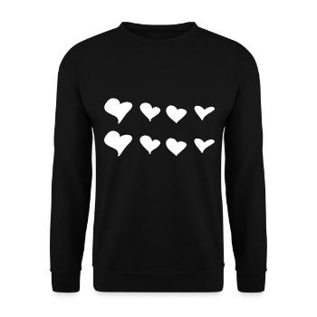 Hearts symbol love heart pattern - Unisex Sweatshirt - black - Front - Alina (178cm) & Michal (187cm)