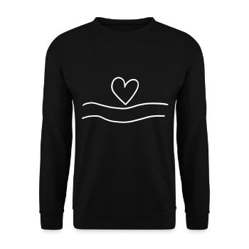 linien linie herz form liebe - Unisex Pullover - Schwarz - Vorne - Alina (178cm) & Michal (187cm)