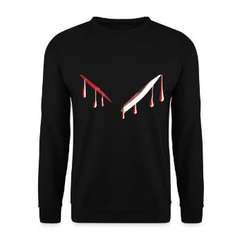 lignes de gouttes rouges - Sweat-shirt Unisexe - noir - Devant - Alina (178cm) & Michal (187cm)