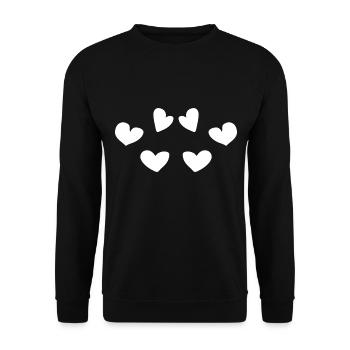 herzen formen muster symbol herz - Unisex Pullover - Schwarz - Vorne - Alina (178cm) & Michal (187cm)