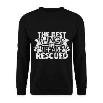 Les meilleures choses de la vie sont sauvées - Sweat-shirt Unisexe - noir - Devant - Alina (178cm) & Michal (187cm)