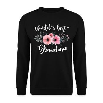 World's best Grandma. Gifts for nanny. Birthday - Unisex Sweatshirt - black - Front - Alina (178cm) & Michal (187cm)
