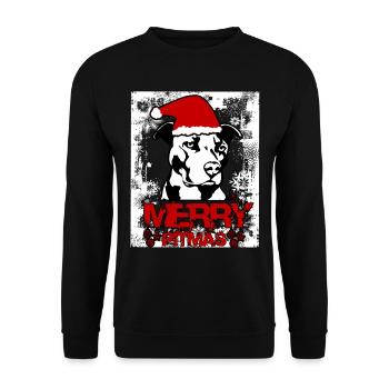 Noël Pitbull Chien Chien cadeau Amour - Sweat-shirt Unisexe - noir - Devant - Alina (178cm) & Michal (187cm)