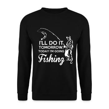 Fishing fishing fish fishing gift - Unisex Sweatshirt - black - Front - Alina (178cm) & Michal (187cm)
