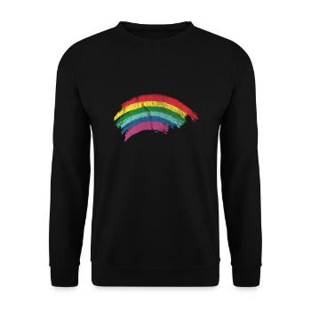 En détresse Rainbow LGBT Hommes Femmes World Peace - Sweat-shirt Unisexe - noir - Devant - Alina (178cm) & Michal (187cm)