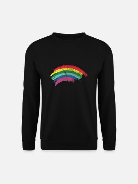 Distressed Rainbow LGBT Men Women World Peace - Unisex Sweatshirt - black