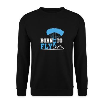 Born To Fly Paragliding Adventure Paraglider - Unisex Sweatshirt - black - Front - Alina (178cm) & Michal (187cm)