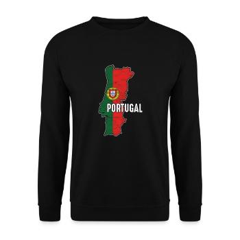 Patriotischer Portugal-Flagge Portugiesischer Patriotismus-Nationalismus - Unisex Pullover - Schwarz - Vorne - Alina (178cm) & Michal (187cm)