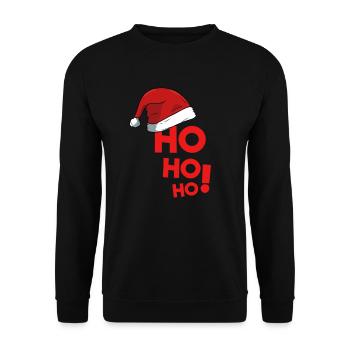 Ho Ho Ho Weihnachten Weihnachten Winterurlaub Santa - Unisex Pullover - Schwarz - Vorne - Alina (178cm) & Michal (187cm)