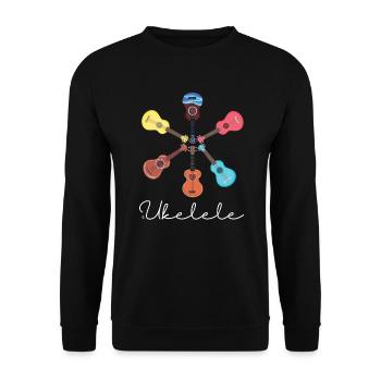 Cute Ukelele Instrument Graphic Art For Musician - Unisex Sweatshirt - black - Front - Alina (178cm) & Michal (187cm)