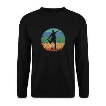 Retro Football Soccer Sports Vintage Graphic - Unisex Sweatshirt - black - Front - Alina (178cm) & Michal (187cm)