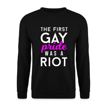 The First Gay Pride LGBT LGBTQ Transgender Support - Unisex Sweatshirt - black - Front - Alina (178cm) & Michal (187cm)