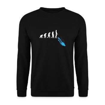 Human Evolution Funny Scuba Diving Diver Graphic - Unisex Sweatshirt - black - Front - Alina (178cm) & Michal (187cm)