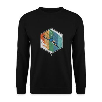 Joueur de football Vintage en détresse, Sports - Sweat-shirt Unisexe - noir - Devant - Alina (178cm) & Michal (187cm)