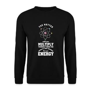 Du bist wichtig, bis du dich selbst multipliziert - Unisex Pullover - Schwarz - Vorne - Alina (178cm) & Michal (187cm)