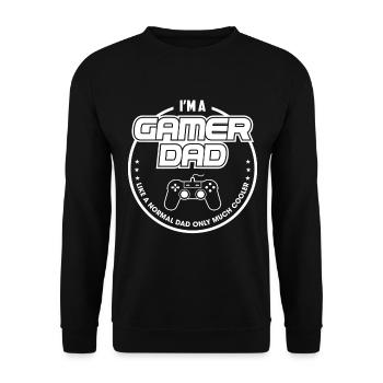 Gamer Dad Motiv - T-shirt de jeu avec contrôleur - Sweat-shirt Unisexe - noir - Devant - Alina (178cm) & Michal (187cm)