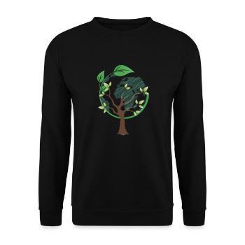 Earth Tree Globe Mother Nature Environment Forest - Unisex Sweatshirt - black - Front - Alina (178cm) & Michal (187cm)