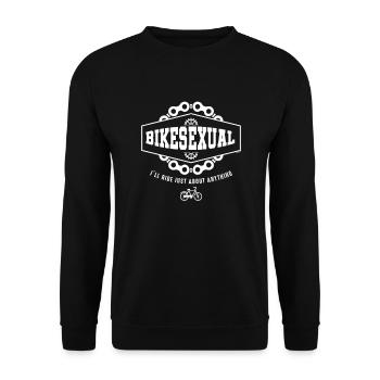 Bikesexual Cycling Bike Cyclist Bikers Bicycle - Unisex Sweatshirt - black - Front - Alina (178cm) & Michal (187cm)