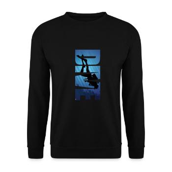Plongée Typographie Plongée sous-marine Plongée plongeuse Cadeau - Sweat-shirt Unisexe - noir - Devant - Alina (178cm) & Michal (187cm)