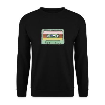 Retro Cassette Tape - Unisex Sweatshirt - black - Front - Alina (178cm) & Michal (187cm)
