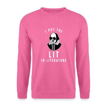 Ich setze die Lit in Literature Reading Books Library - Unisex Pullover - Pink - Vorne