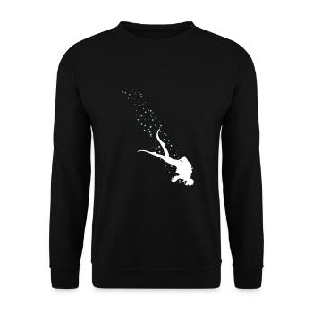 Awesome Scuba Diver Snorkeling Diving Ocean Deep - Unisex Sweatshirt - black - Front - Alina (178cm) & Michal (187cm)