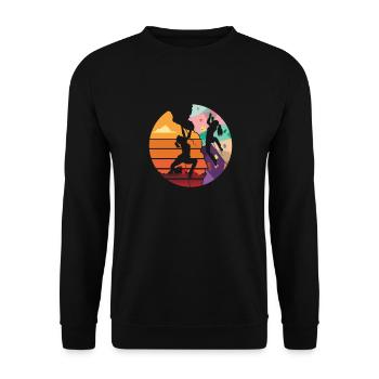 Mur escalade intérieur escalade intérieur - Sweat-shirt Unisexe - noir - Devant - Alina (178cm) & Michal (187cm)