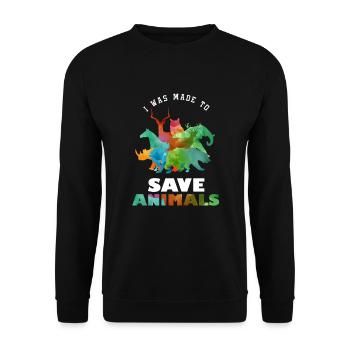 Rescue Pets Made To Save Défenseur des droits des animaux - Sweat-shirt Unisexe - noir - Devant - Alina (178cm) & Michal (187cm)