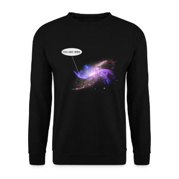 Nebula Galaxy Weltraummilkyway Rocketship - Unisex Pullover - Schwarz - Vorne - Alina (178cm) & Michal (187cm)