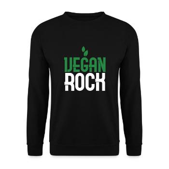 Vegan Rock Vegetarian Veganism Wellness Healthy - Unisex Sweatshirt - black - Front - Alina (178cm) & Michal (187cm)