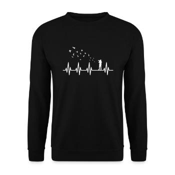 Birding Heartbeat BirdWatchers Birders Binoculars - Unisex Sweatshirt - black - Front - Alina (178cm) & Michal (187cm)