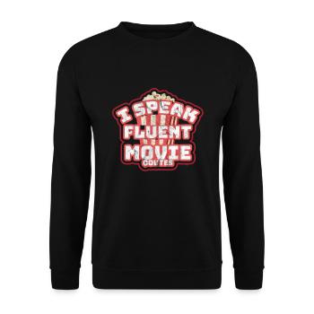 I Speak Fluent Movie Quotes Movie Lover - Unisex Sweatshirt - black - Front - Alina (178cm) & Michal (187cm)