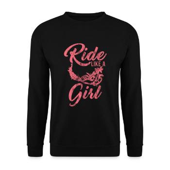 Rouler comme une fille en détresse Dirt Bike Rider - Sweat-shirt Unisexe - noir - Devant - Alina (178cm) & Michal (187cm)