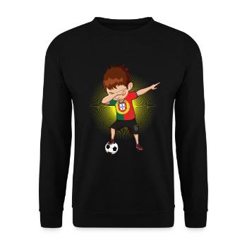 Football Portugais Portugal Footballeur - Sweat-shirt Unisexe - noir - Devant - Alina (178cm) & Michal (187cm)