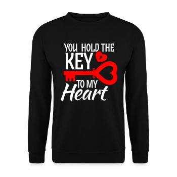 Tu détiens la clé de mon coeur amour romance cupidon - Sweat-shirt Unisexe - noir - Devant - Alina (178cm) & Michal (187cm)