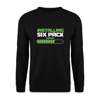 Installing Six Packs Workout Gym Abs Exercise - Unisex Sweatshirt - black - Front - Alina (178cm) & Michal (187cm)