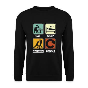 Mangez sommeil Krav Maga Répéter le combat d’arts martiaux - Sweat-shirt Unisexe - noir - Devant - Alina (178cm) & Michal (187cm)