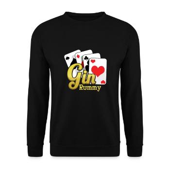 Gin Rummy Cards TwoPlayer Card Game French Cards - Unisex Sweatshirt - black - Front - Alina (178cm) & Michal (187cm)