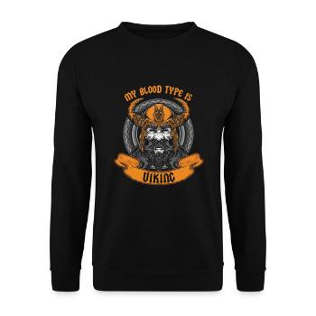 My Blood Type Is Viking Norse DNA Scandinavian - Unisex Sweatshirt - black - Front - Alina (178cm) & Michal (187cm)