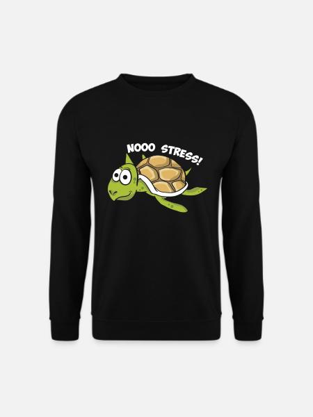 No Stress Funny Turtles Aquamarine Tortoise - Unisex Sweatshirt - black