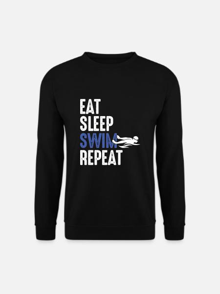 Swimmers Life Swimming Team Eat Sleep Swim Repeat - Unisex Sweatshirt - black