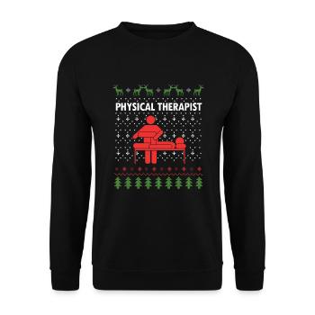 Cute Awesome Physical Therapist Ugly Christmas - Unisex Sweatshirt - black - Front - Alina (178cm) & Michal (187cm)