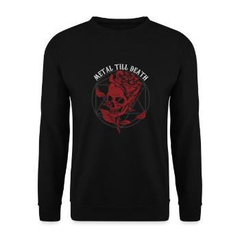 Metal bis zum Tod Heavy Metal Hard Rock Musik - Unisex Pullover - Schwarz - Vorne - Alina (178cm) & Michal (187cm)