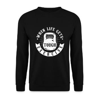 When Life Gets Tough Exercise Dumbbell Exercising - Unisex Sweatshirt - black - Front - Alina (178cm) & Michal (187cm)