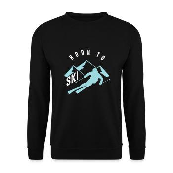 Né pour skier skieur sur glace ski sur glace - Sweat-shirt Unisexe - noir - Devant - Alina (178cm) & Michal (187cm)