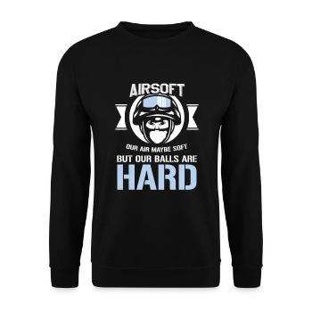 Airsoft Hard Humorous Guns Pistolets à air comprimé - Sweat-shirt Unisexe - noir - Devant - Alina (178cm) & Michal (187cm)