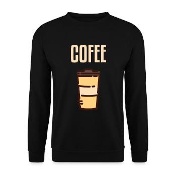 Kaffee süchtig Trinken Koffein Kaffeepause - Unisex Pullover - Schwarz - Vorne - Alina (178cm) & Michal (187cm)