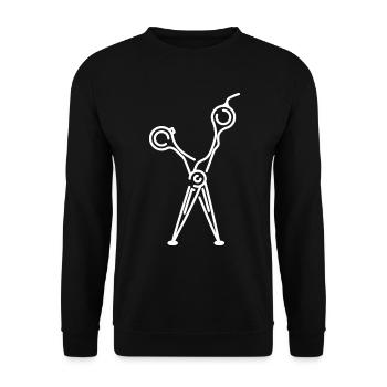 hair stylist - Unisex Sweatshirt - black - Front - Alina (178cm) & Michal (187cm)