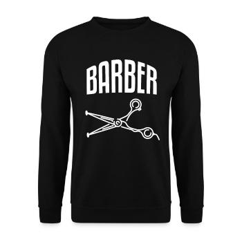 Barber Friseur Salon - Unisex Pullover - Schwarz - Vorne - Alina (178cm) & Michal (187cm)